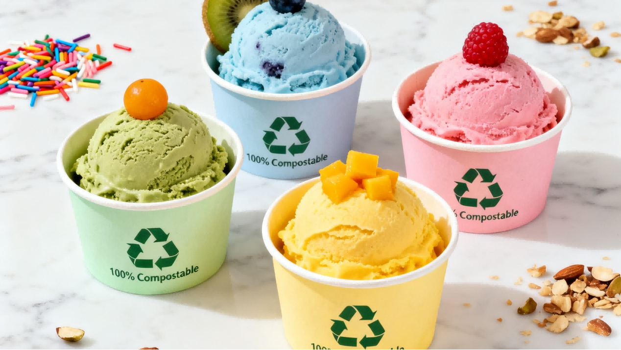 Paper Ice Cream Cups with printing 3 Paper Ice Cream Cups with printing 3