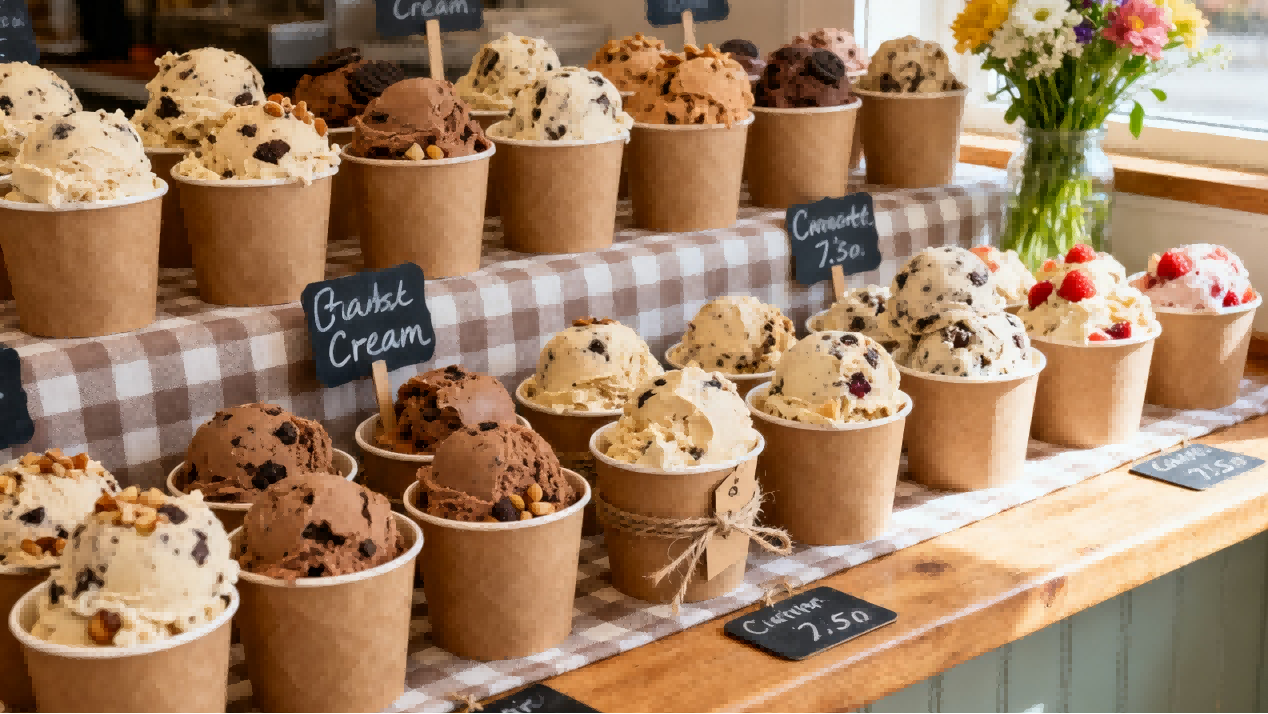 Paper Ice Cream Cups with printing 4 Paper Ice Cream Cups with printing 4