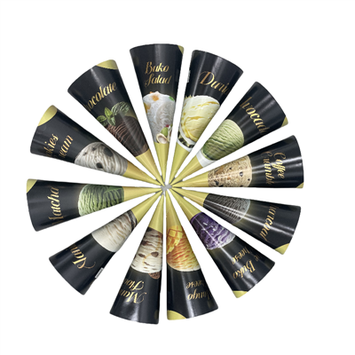 22 Grad 65 * 167mm Aluminum Foil Paper Cone Għal Kafè Kafè u Ristoranti